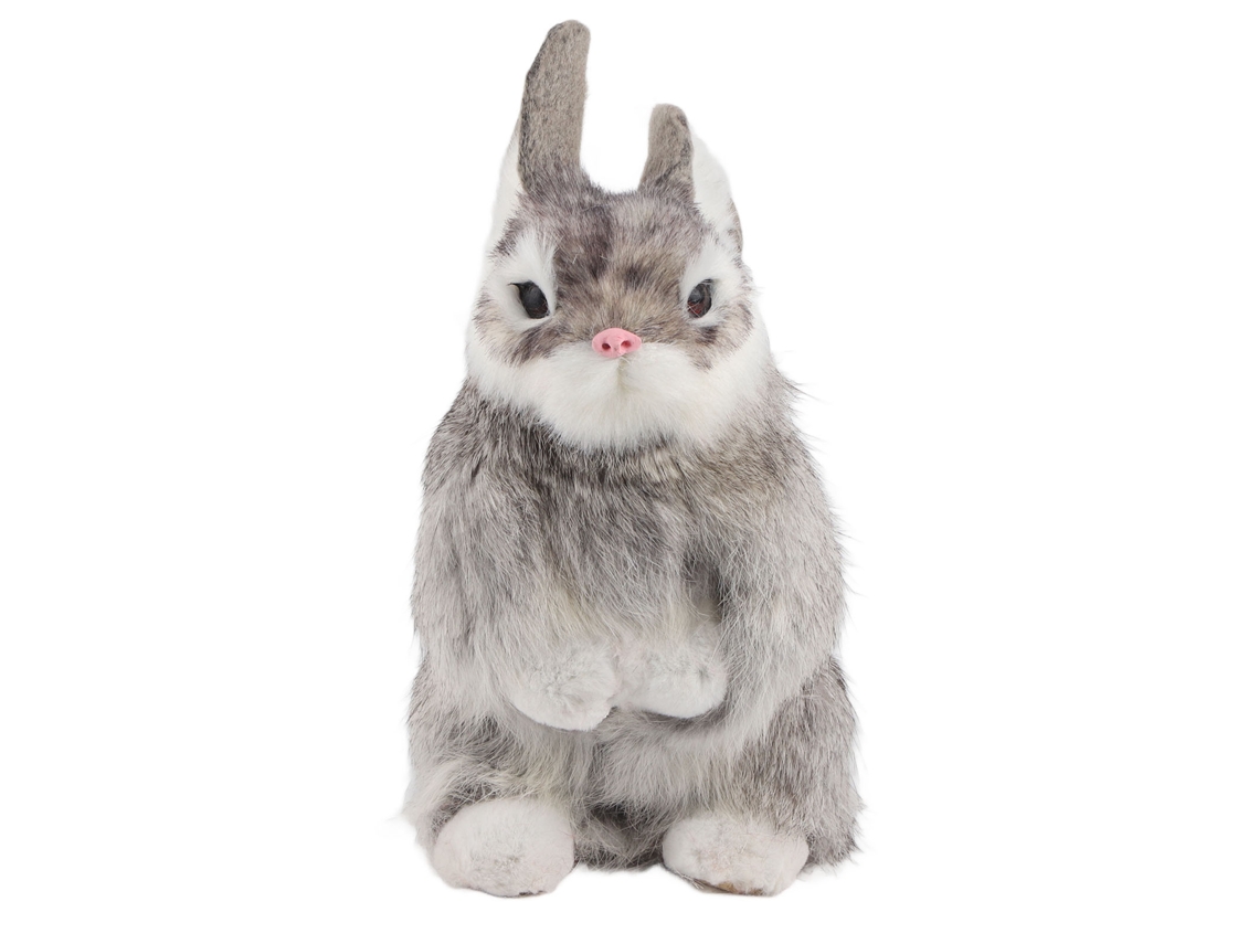 Conejo de peluche gris realista - Regalo de Pascua