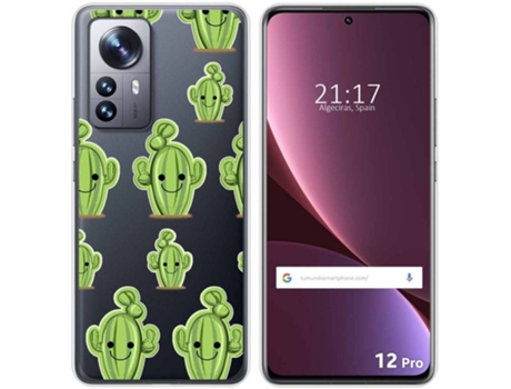 Carcasa para Xiaomi 12 Pro 5G TUMUNDOSMARTPHONE Dibujos Transparente Cactus Multicolor
