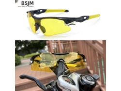 Gafas de sol de ciclismo para hombre con protección UV400 y lentes de polímero MDUG (amarillas)