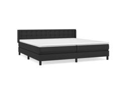 Maison Exclusive - Cama Box Spring Con Colchón Cuero Sintético Negro 200x200 Cm