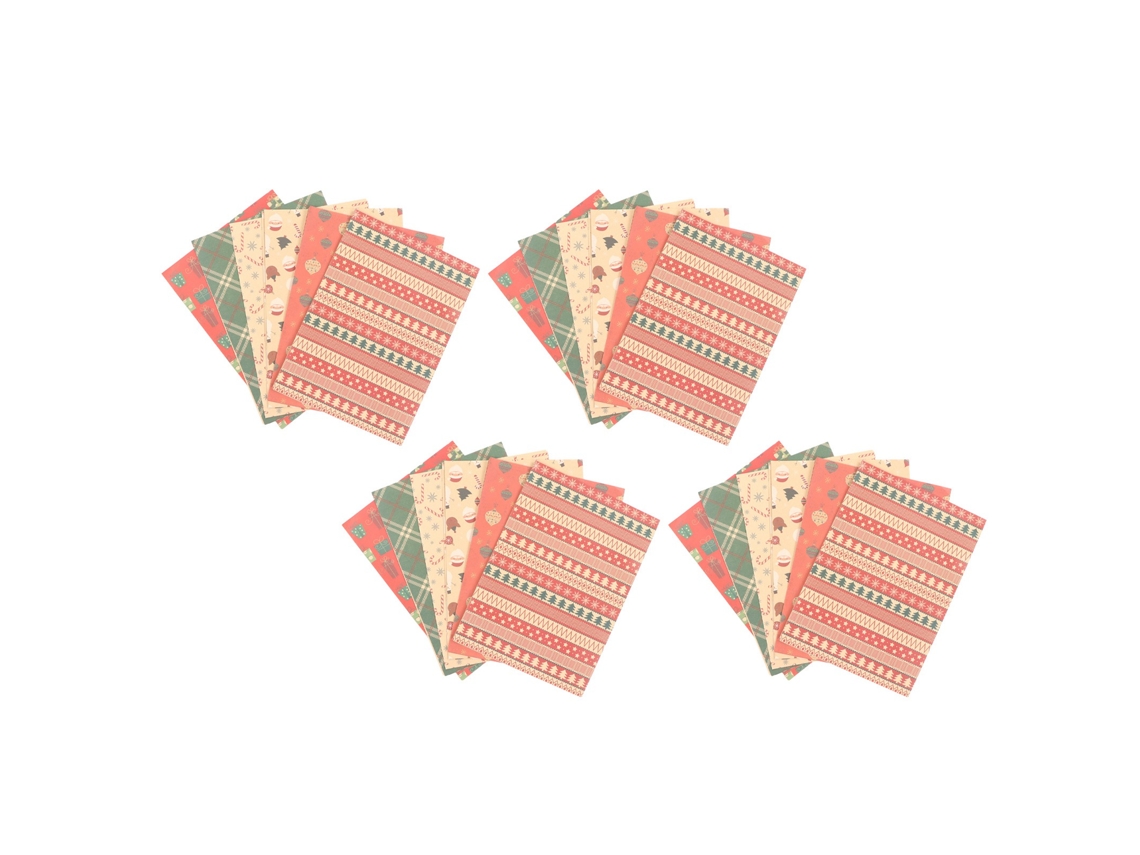 4 Juegos De Papel De Regalo Navideño De 70 X 50 Cm Con Diseños Clásicos, Papel Kraft Decorativo Para Manualidades.
