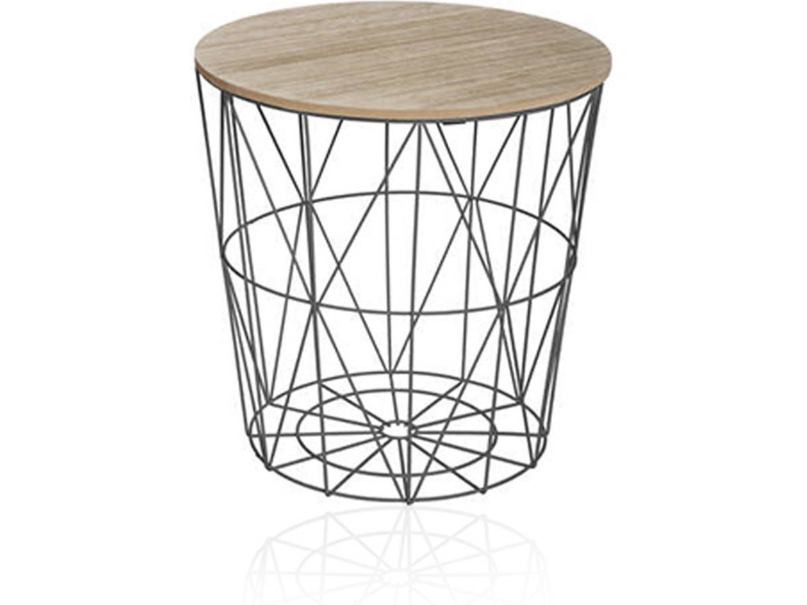 Mesa de Apoyo HOME KOOL HOME (Negro - MDF, Metal - 41x40 cm)