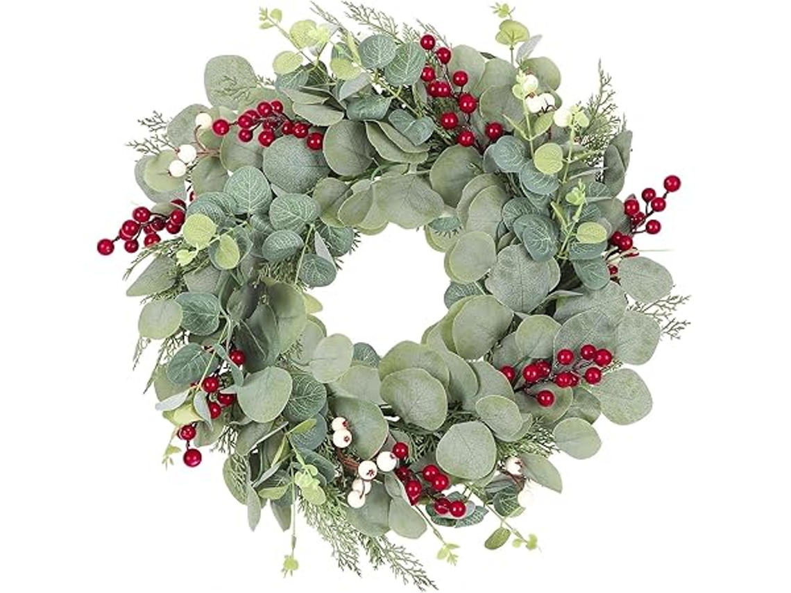 Guirnalda de flores artificiales, ideal para la puerta principal, 51 cm, decoración interior y exterior, bodas, ergonómica, STELASPLEN.