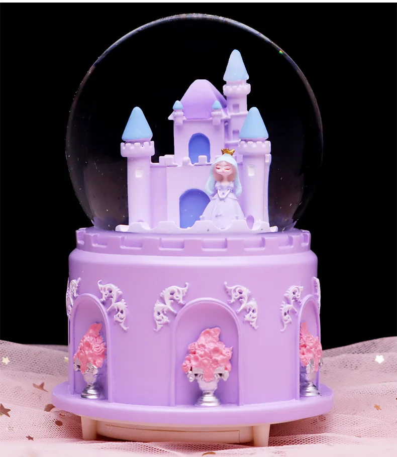 (estilo 6) Bola De Cristal De Castillo, Copo De Nieve, Luz Flotante, Altavoz, Decoración Para Habitación De Niña
