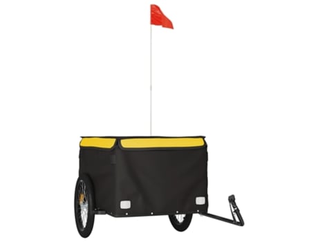 Remolque VIDAXL para bicicleta hierro negro y amarillo (45 kg)