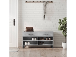 Banco Zapatero Organizador en Derivados de Madera Gris Cemento 102X35X55 Cm