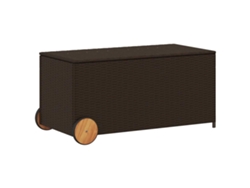 Caja de almacenamiento de jardín con ruedas MAISON EXCLUSIVE Patas de mimbre Marrón (190 l)