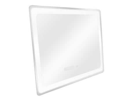 Espejo de pared con LED Casoli para baño antivaho reloj aluminio cristal 50 x 70 x 3,5 cm Plateado PRO.TEC