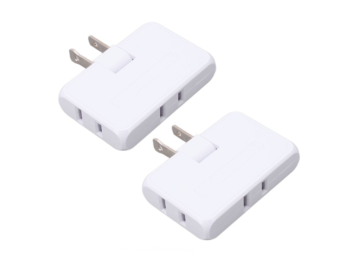 2 Unidades De Adaptador De Enchufe Plano De Pared, Divisor De Grifo Giratorio De 3 Vías Y Dos Fases, 110-240 V