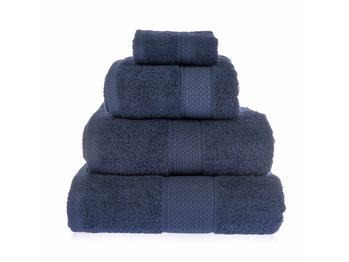 Homescapes Turkish Cotton Navy Blue Bath Towel Set