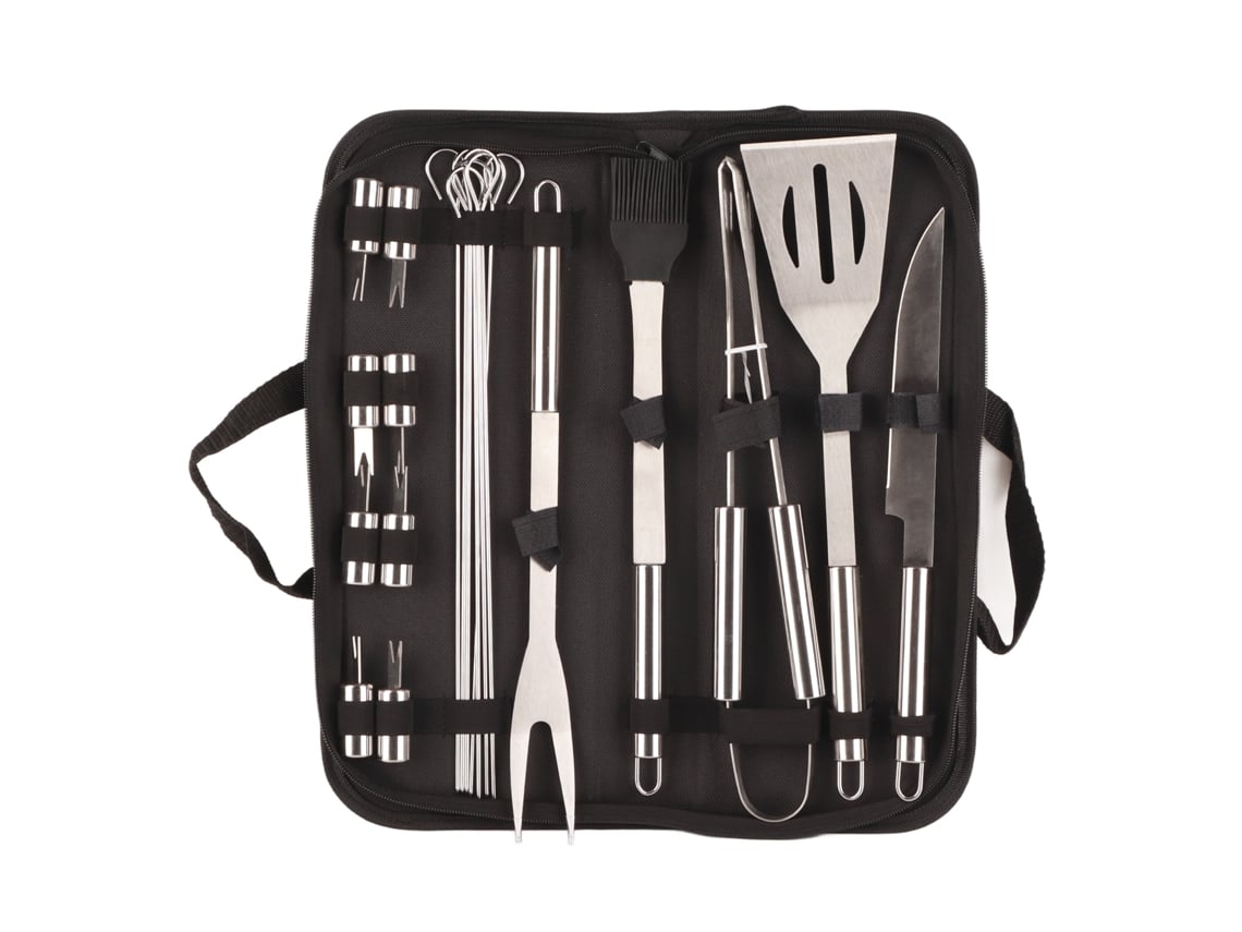 Kit De 20 Utensilios De Acero Inoxidable Para Barbacoa, Ideales Para Acampar, Hacer Senderismo Y Preparar Comidas Al Aire Libre.