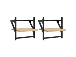 Maison Exclusive - Estantes De Pared Con Barras 2 Uds Roble Sonoma 30x25x30 Cm