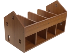 Estantería De Escritorio De Madera De Nogal, Pequeña Y Compacta, Ideal Para La Habitación De Un Estudiante.