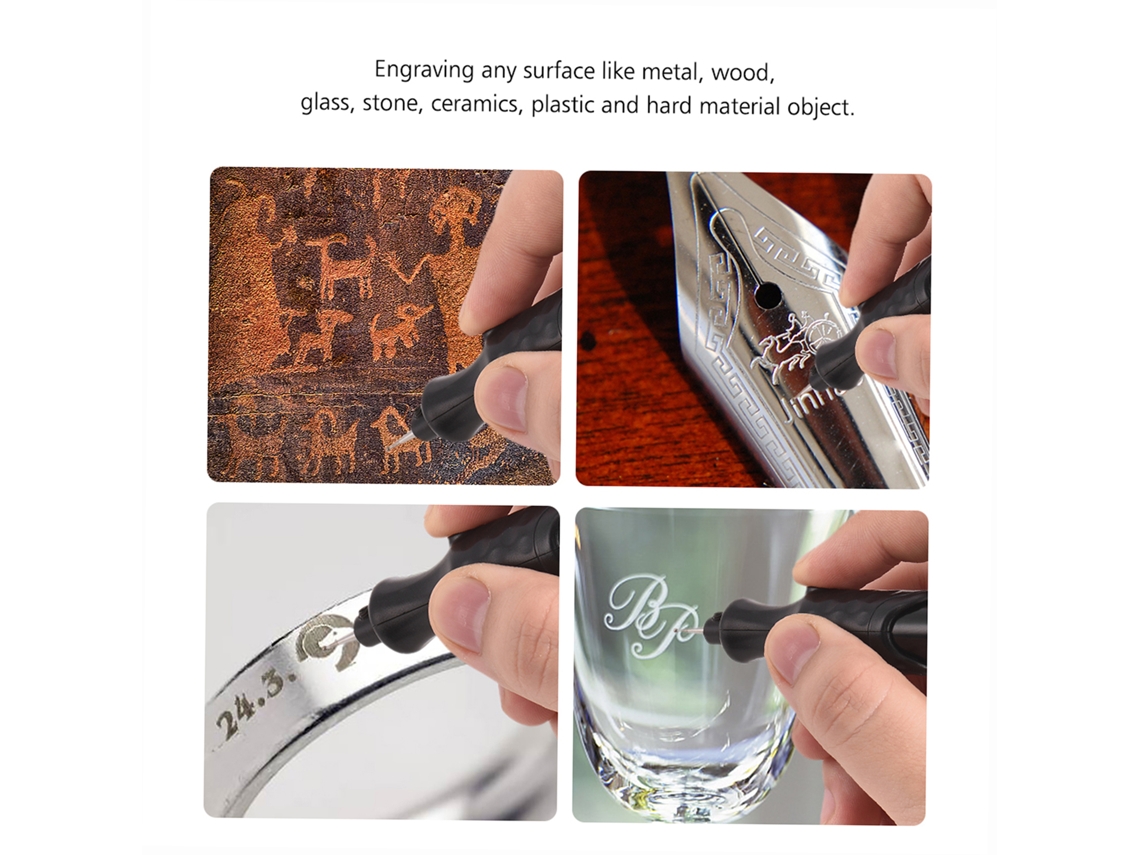 Lápiz De Grabado Eléctrico Miniatura Inalámbrico Con Punta De Diamante Para Madera, Metal, Cerámica Y Vidrio.