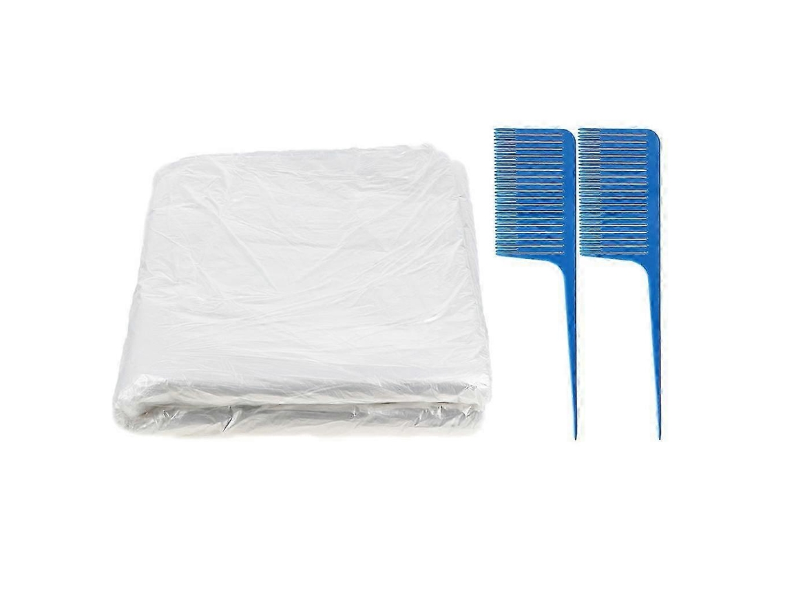 Juego de 50 capas desechables para cortar el cabello, incluye peine de salón.