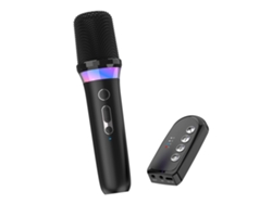 Microfone de Karaokê Sem Fio, Amplificador Bluetooth, Luzes Rgb, Interface Aux de 3,5 Mm MDUG (conjunto Preto)