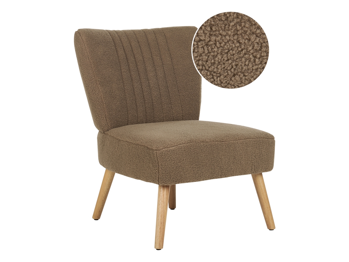 Sillón BELIANI Vaasa de Bouclé Marrón 61x60x85