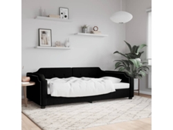 Sofá Cama Sin Colchón Tela Negro 90x200 Cm