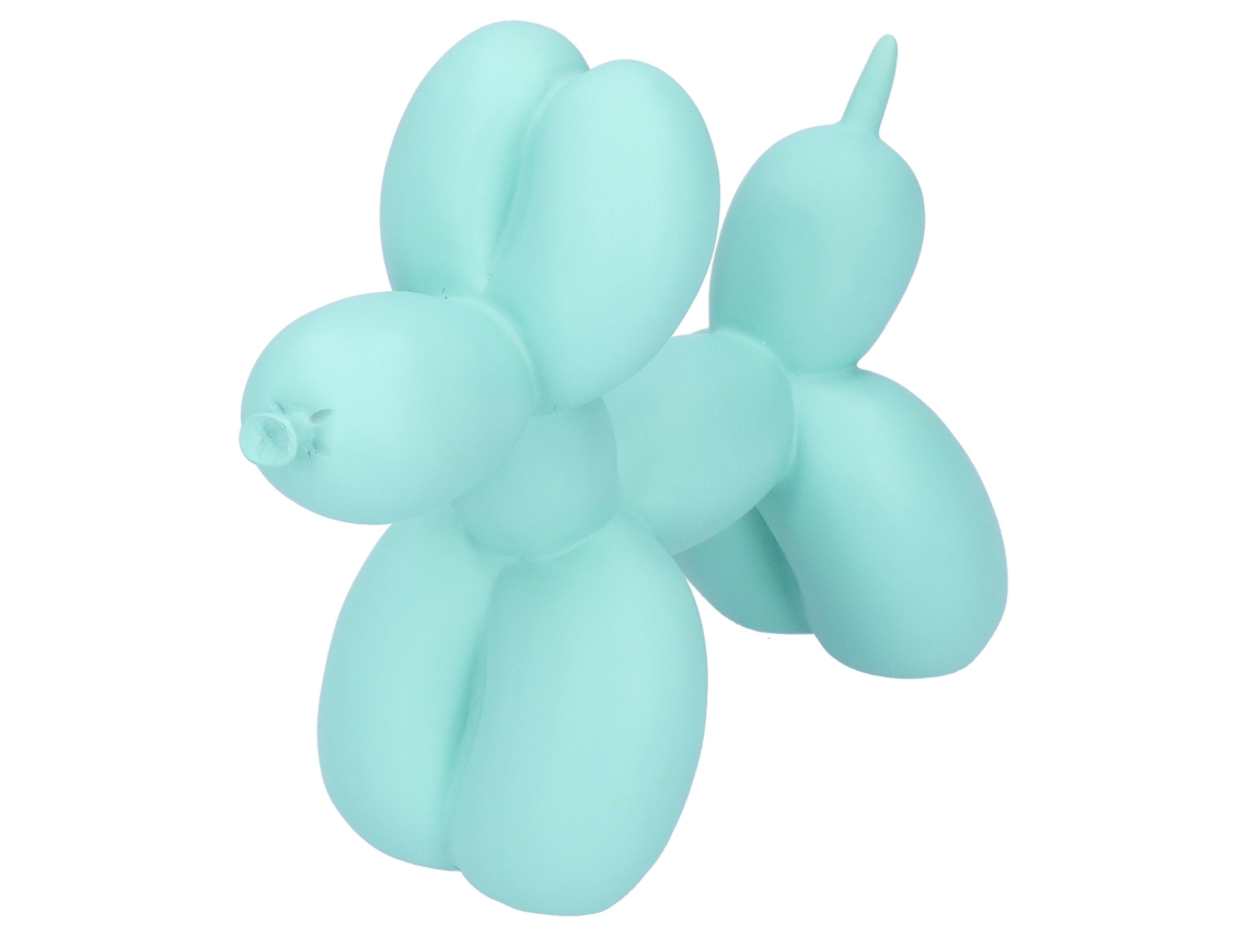Estatua de perro globo verde para decorar la sala de estar.