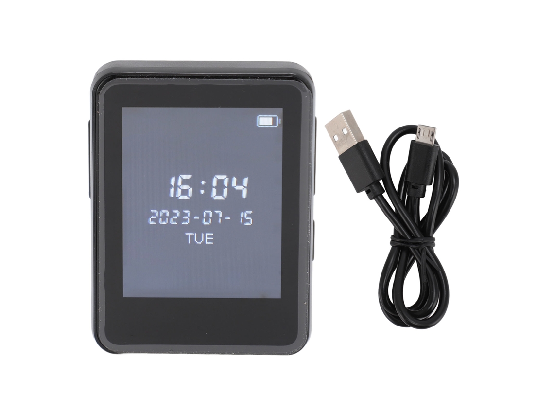 Reproductor Mp3 Multifuncional Con Pantalla Hd, Radio Fm, Grabadora Y Despertador Portátil - Negro