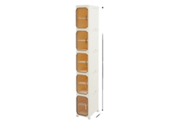 Organizador de baño con 5 niveles de almacenamiento y ruedas con cerradura, blanco crema (OEM)