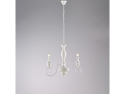 Cascina - Lámpara De Araña Shabby De Madera Y Hierro Lacada En Blanco 3 Luces 113 - Ø44 - Bl265-3-bco