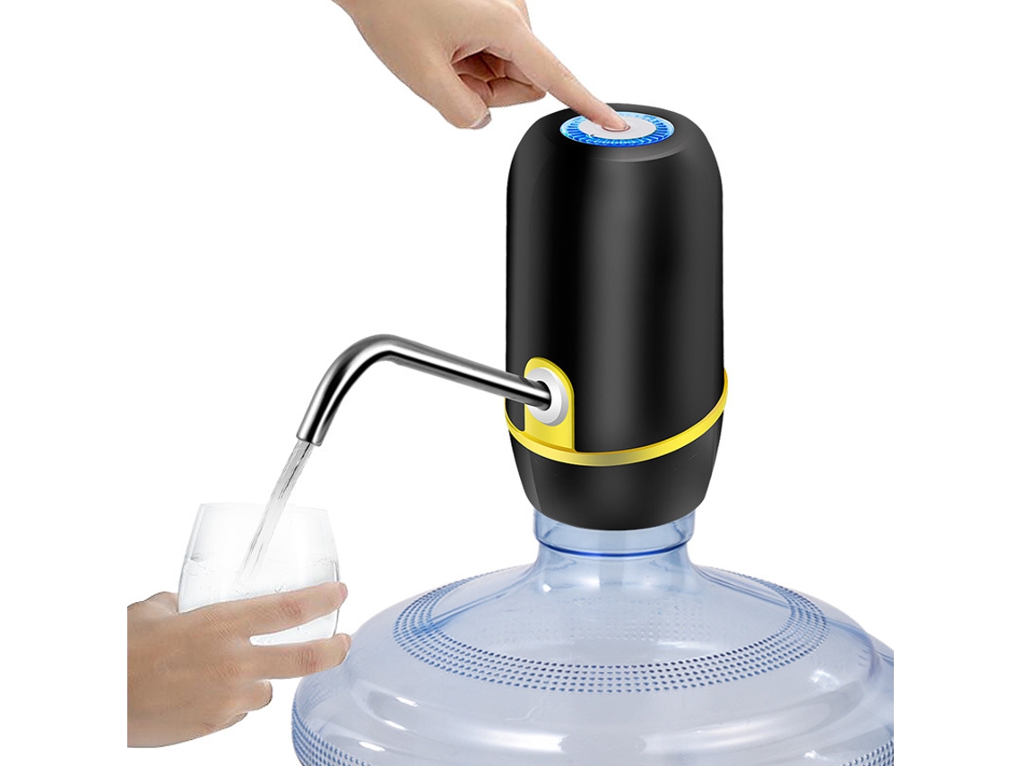 Bomba eléctrica para botellas de agua, carga USB para botellas universales de 2 a 5 galones, Chrui (negro)