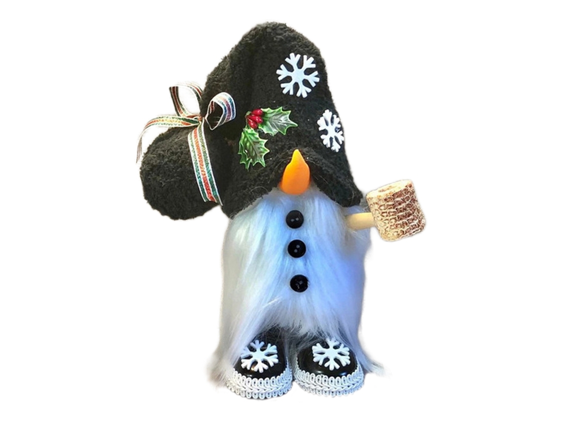Muñeco de gnomo negro con forma de campanilla de nieve para decoración del hogar, Navidad, invierno