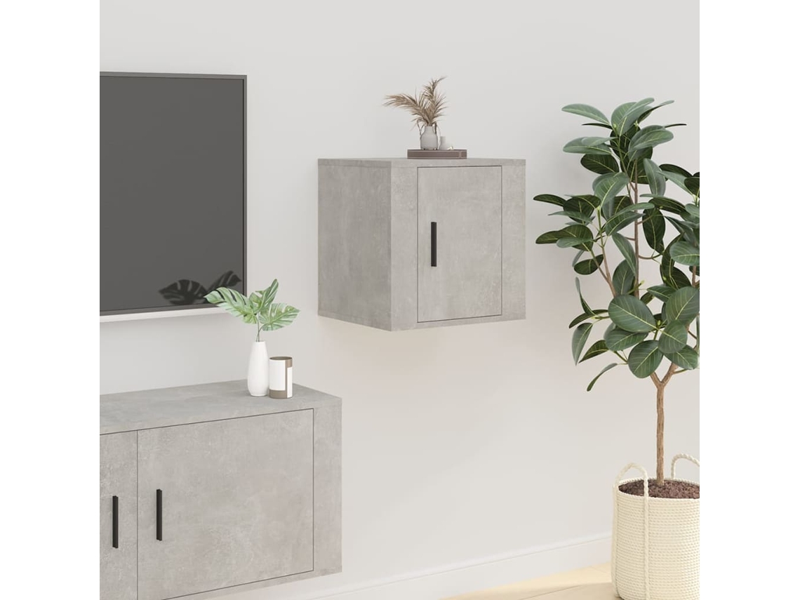Estantería/Mueble de TV de Pared 40X34,5X40 Cm Gris Cemento