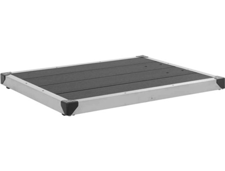 Base de Ducha VIDAxL De Jardín Wpc Acero Inoxidable Gris 80x62 cm