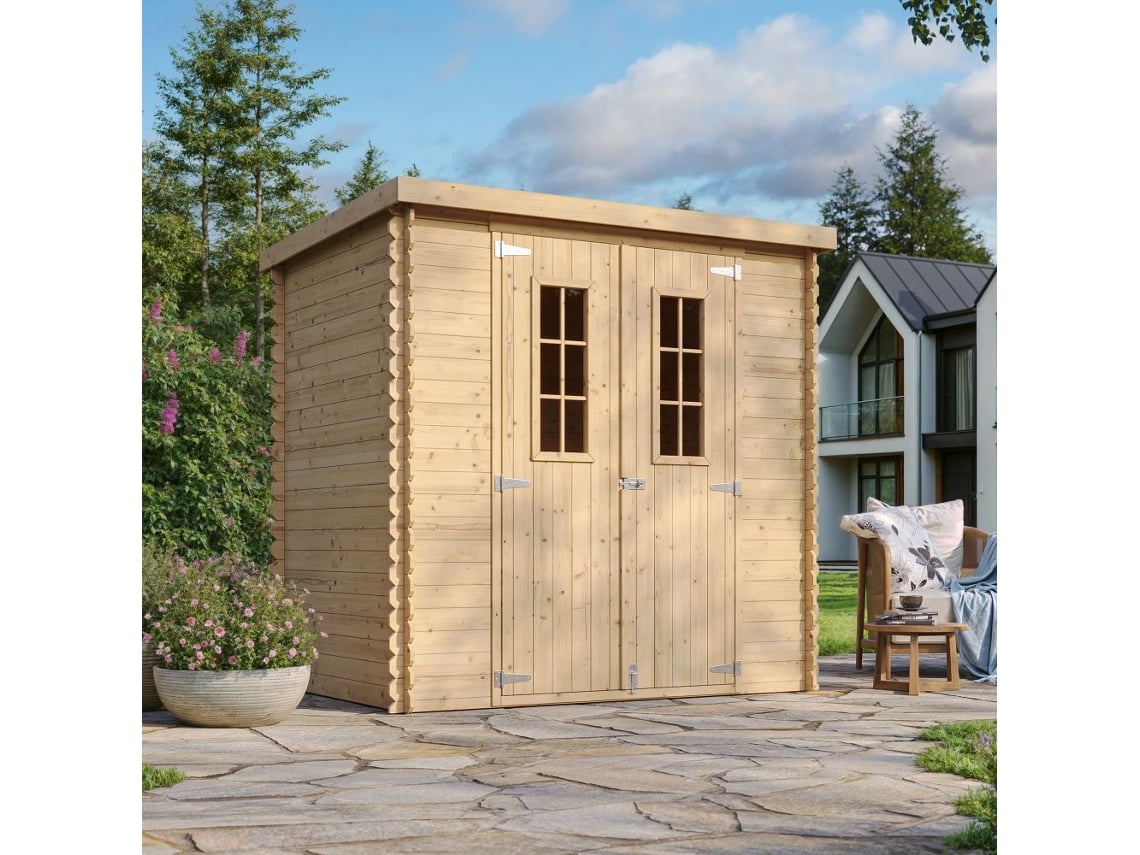 Cobertizo de madera Timbela M311c (alto x ancho x alto, 200 x 204 x 142 cm, 2,22 m²)