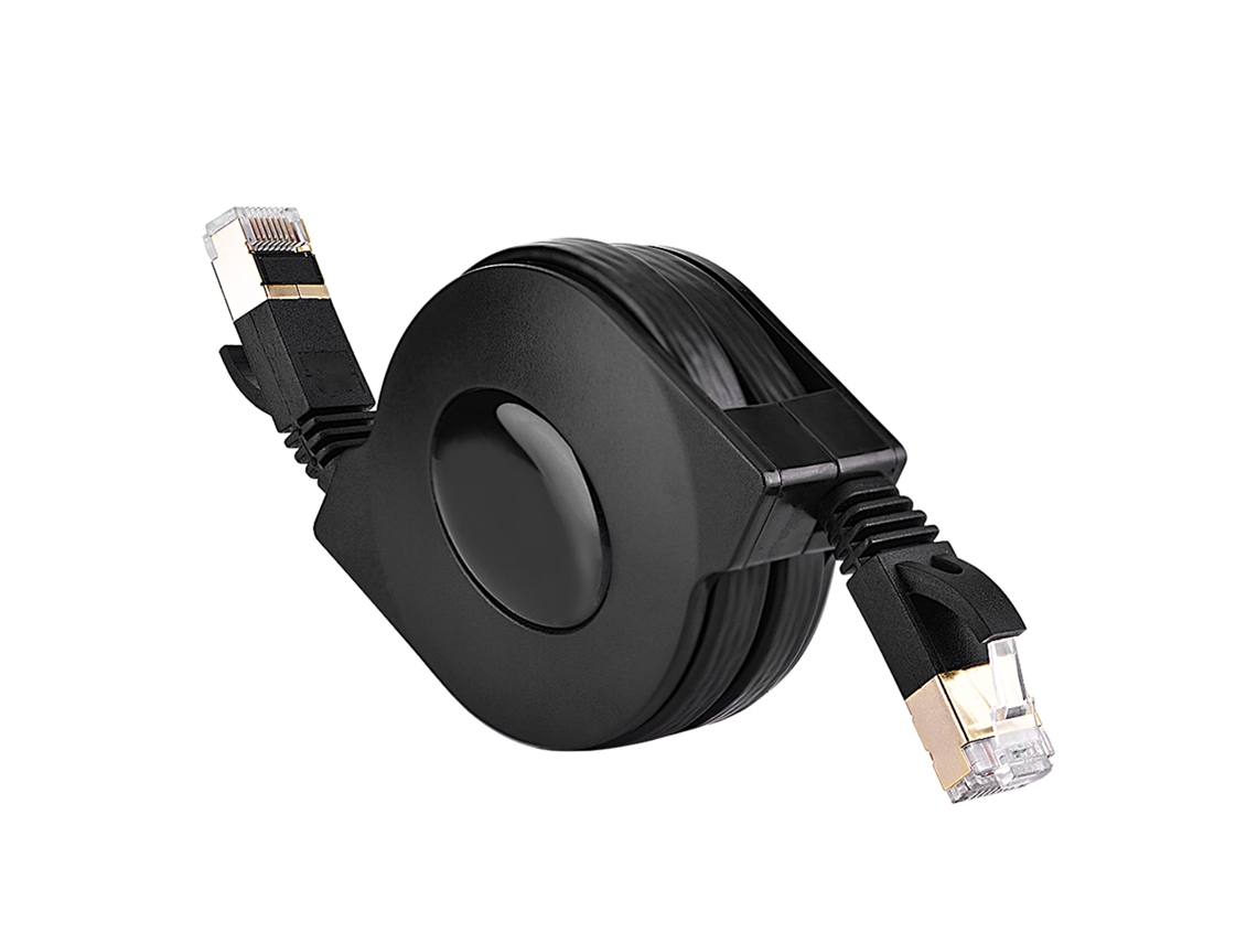 Cable De Red Ethernet Plano Blindado Retráctil Cat7 Rj45 De 600 Mhz Y 10 Gbps, 1,5 M