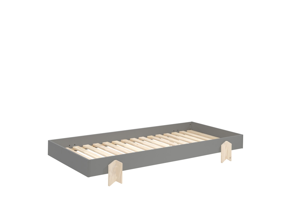 Cama Infantil FURNLUX Modulo (Gris, Madera Maciza - 94X204X28 Cm / 90X200 Cm)