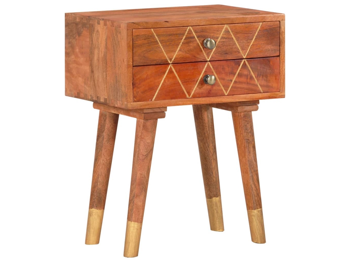 Mesita de Noche 43X30X58 Cm Madera de Mango Maciza