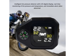 Sistema De Monitoramento De Pressão De Pneu Para Motocicleta 2 Em 1 Tpms Sem Fio Com 2 Sensores Externos E Display Lcd Digital