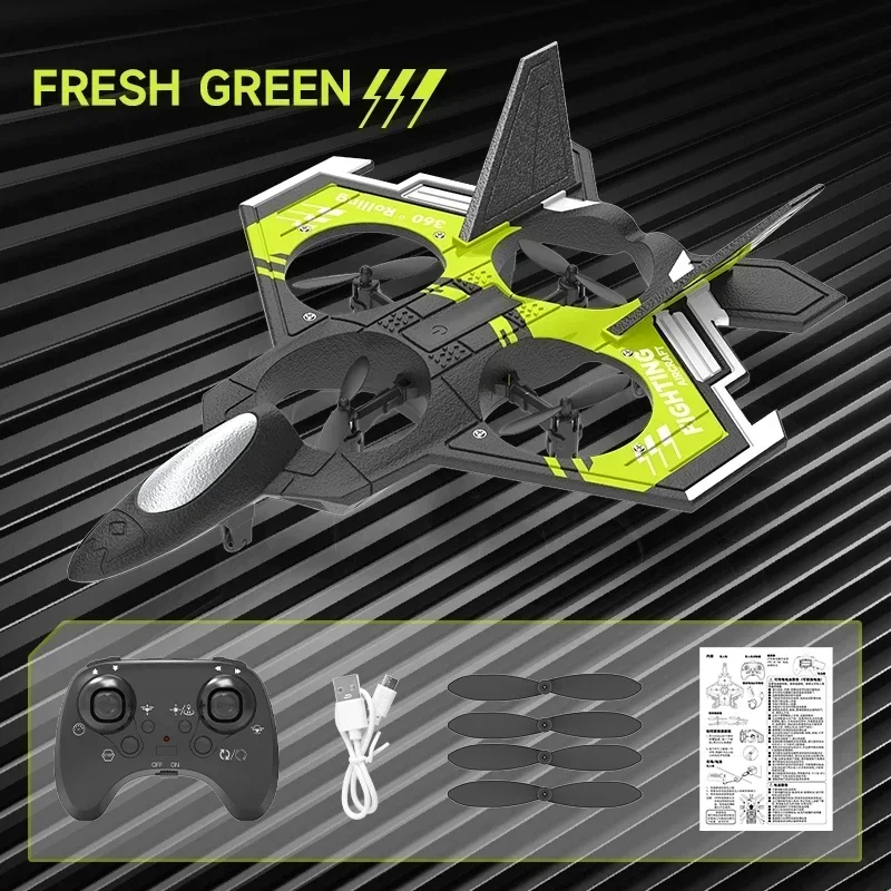 (verde) Aeronave Teledirigida, Aeronave De Ala Fija De Espuma, Dron De Combate Cuadricóptero Acrobático