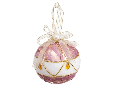 Conjunto de Bolas de Navidad BIGBUY CHRISTMAS Polyfoam Tejido Tecido Blanco - 4un (8x8X8cm)