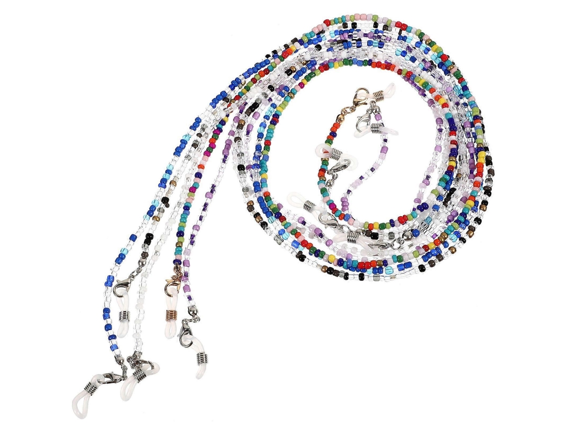 Cadenas para gafas con cuentas para mujer - Cordones elegantes y antideslizantes - Ganchos para las orejas - Evitan la pérdida - Para sol o GOKOCO