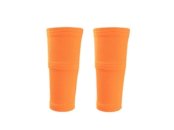 (orange S)1 Funda De Pierna De Fútbol Doble Con Bolsillo, Funda De Pantorrilla De Compresión, Funda De Pierna De Fútbol