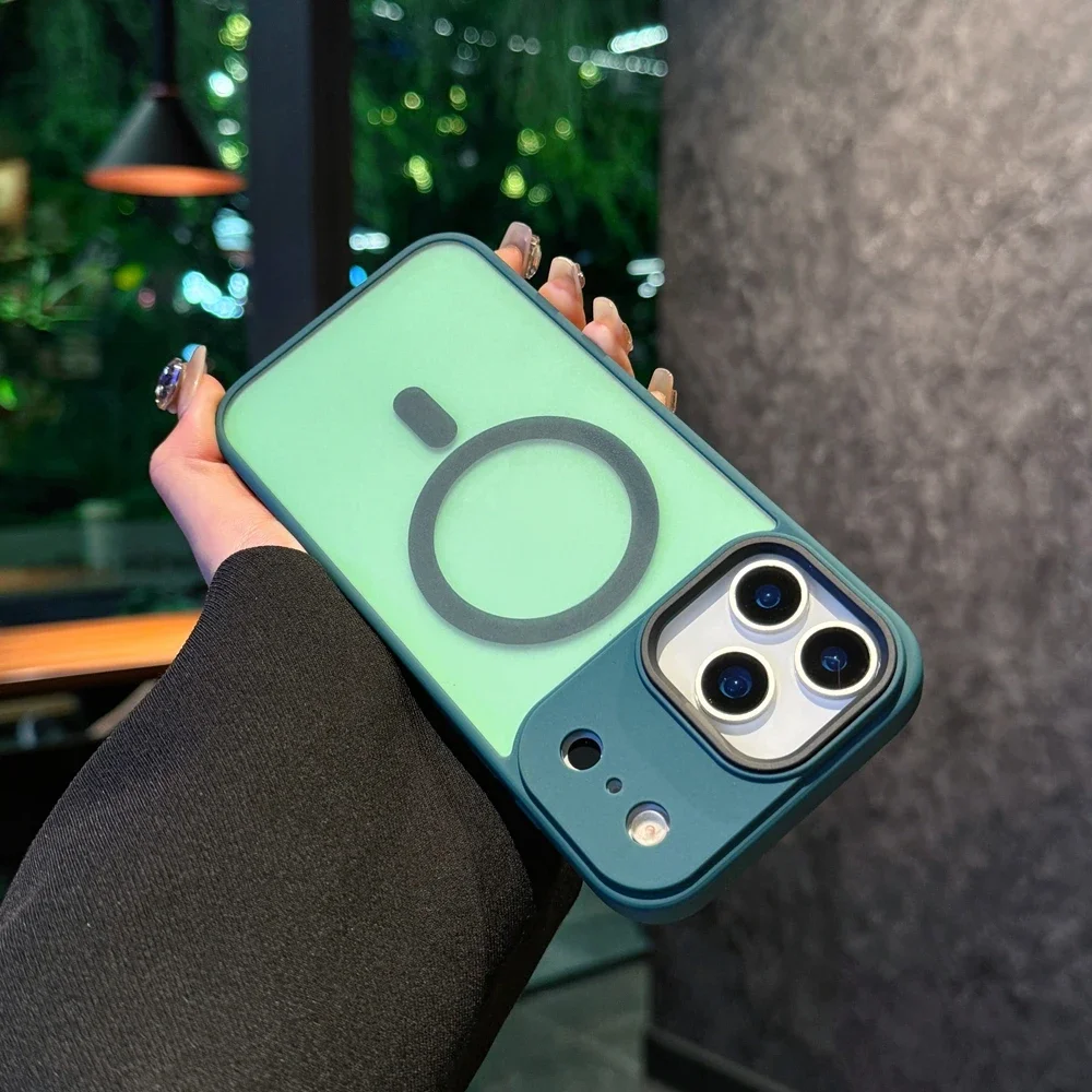 (verde Oscuro, Iphone17 Pro Max) Funda De Acrílico Translúcido Mate, Resistente A Los Golpes, Soporta Carga Inalámbrica Por Absorción Magnética