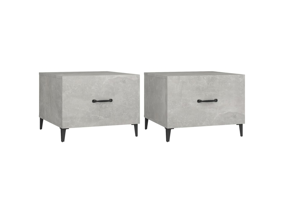 Mesas de centro + Patas de metal 2 piezas Sonoma Grey MAISON EXCLUSIVE (50x50x40 cm)