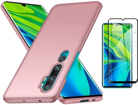 Kit Carcasa y Protector Xiaomi Mi Note 10 Pro Flexguard Turtleshell Rosa