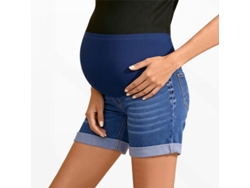 Shorts Premamá Para Mujer, Corte Ajustado Y Efecto Lifting De Cadera, Shorts Vaqueros Casuales Azules Xl Panoona
