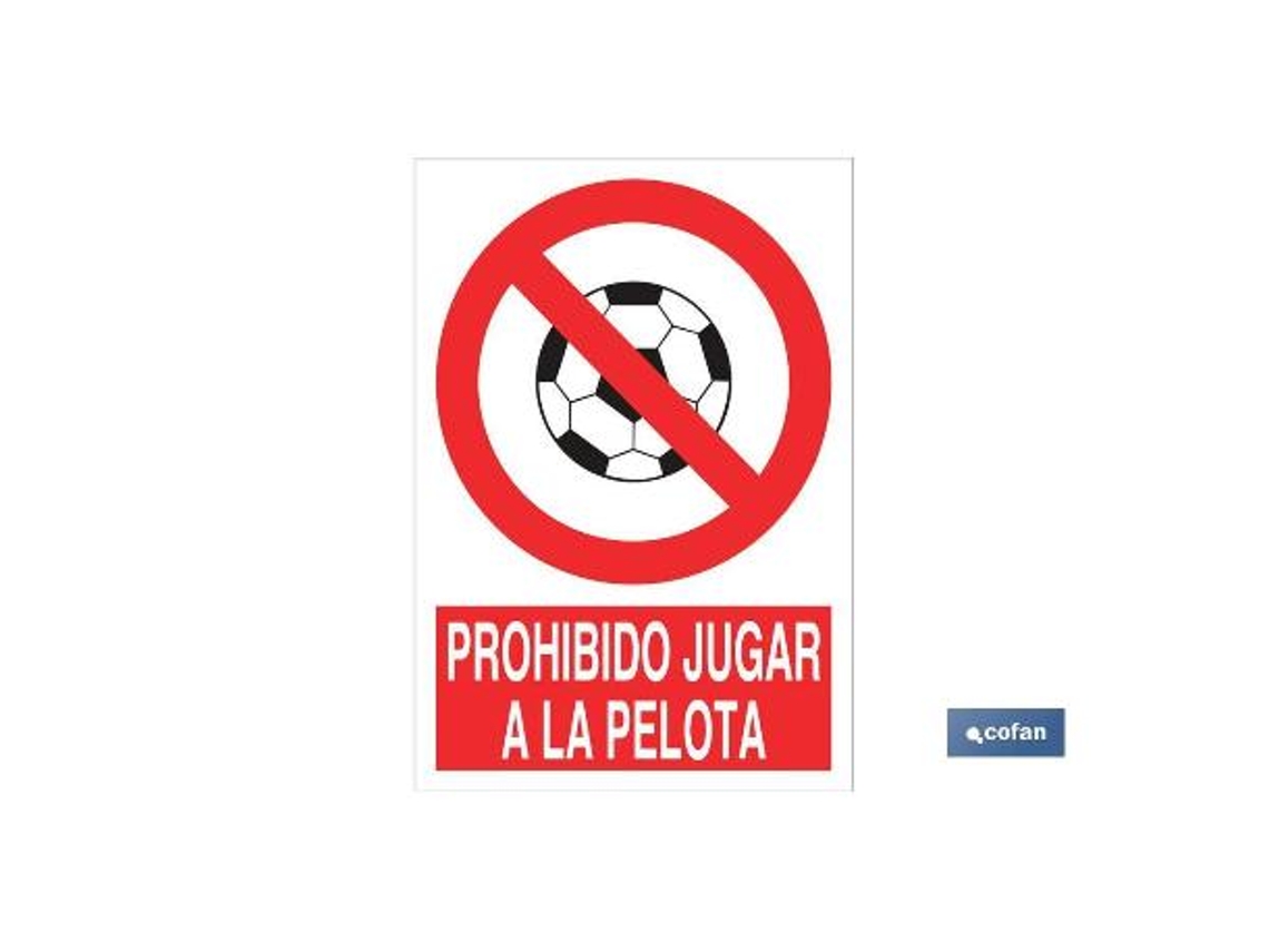 Señal poliestireno 148x105mm prohibido jugar a la pelota