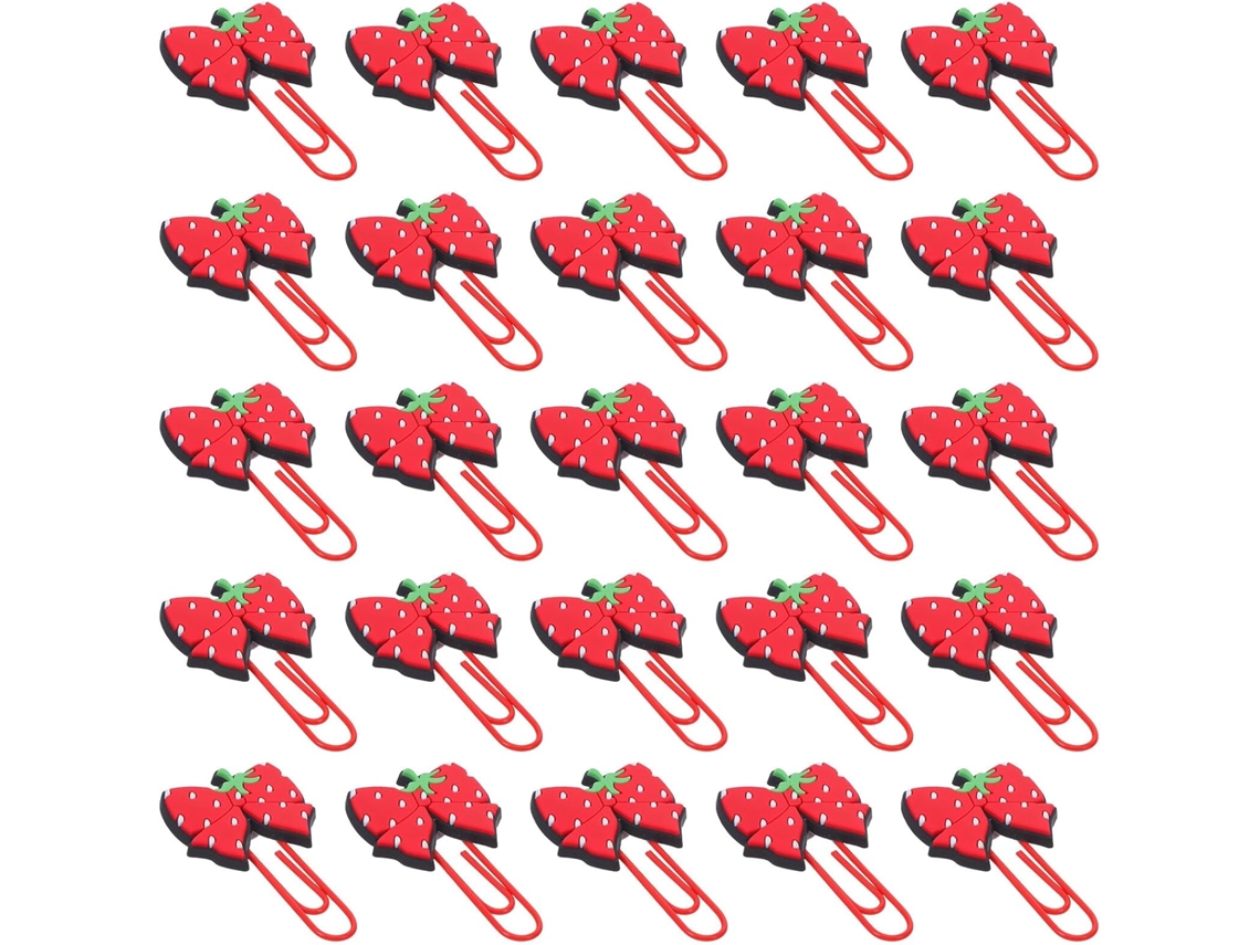 Paquete de 30 marcapáginas de PVC con lazo de cinta y clips. SFUSHOS