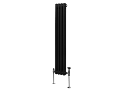 Radiador vertical tradicional de 2 columnas en acero al carbono negro de alta eficiencia 1500x202mm