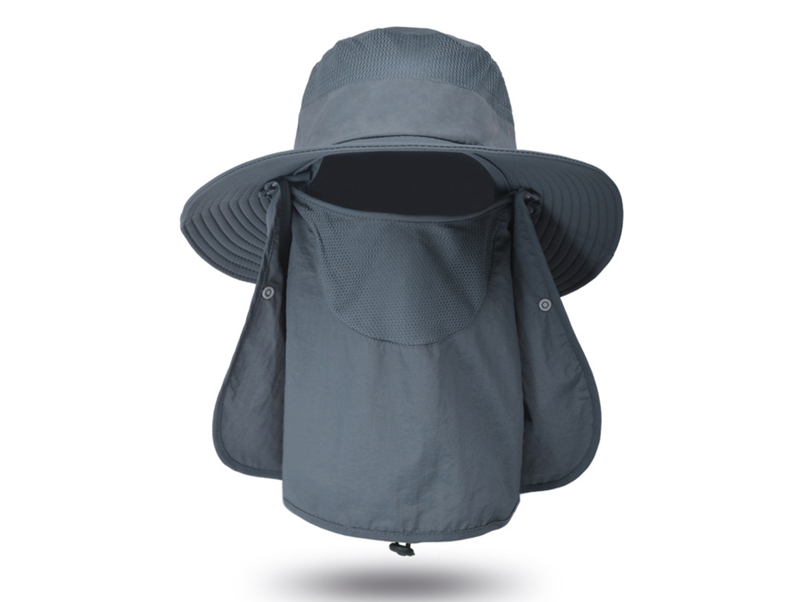 Sombrero de pesca con solapa extraíble, ala ancha, protección solar, verano, para hombre y mujer