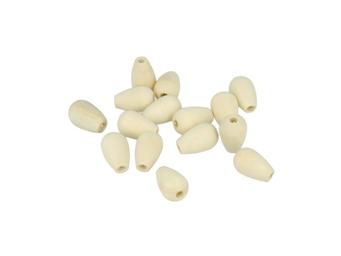 25 Gotas De Cuentas De Madera 18 X 12 Mm Artemio