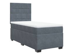 Maison Exclusive - Cama Box Spring Con Colchón Terciopelo Gris Oscuro 100x200 Cm
