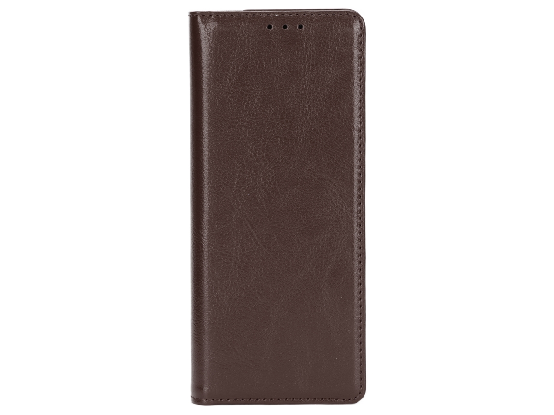 Estojo De Couro Protetor Anti Queda Com Flap Magnético E Carteira Invisível Para Galaxy Z Fold 2 Marrom Escuro